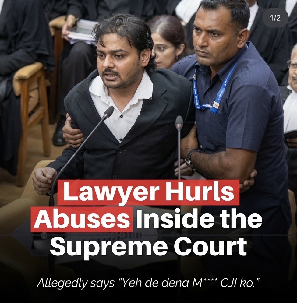 SamSiff's tweet photo. The judiciary is bleeding India dry — and one man’s outburst is just a symptom.

Calling the bench “judicial servants” shouldn’t have been the point where the hearing ended.

No, I don’t support his conduct. If he was drunk and came with the clear intention of creating a scene, he should face the consequences.

But this exposes the deep frustration common citizens feel towards a broken justice system..

Instead, we see a system that pushes people to the edge with endless delays, destroyed lives.

This isn’t one incident. 
It’s a judiciary bleeding the country: zero trust left on judicial system.

Urgent Judicial reforms needed — fast-track trials, judicial accountability.

Before more citizens explode.