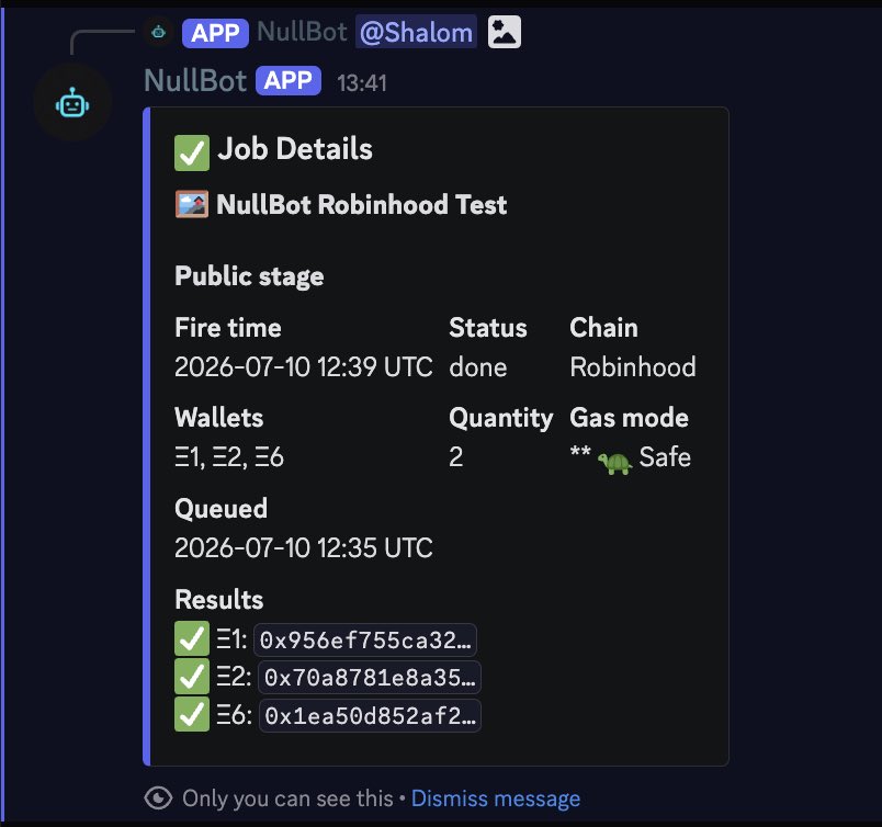 sshal0mm's tweet photo. you don’t need to leave discord to use @nullnft_bot 

coming soon ⏳ https://t.co/ccVd0R2o1N