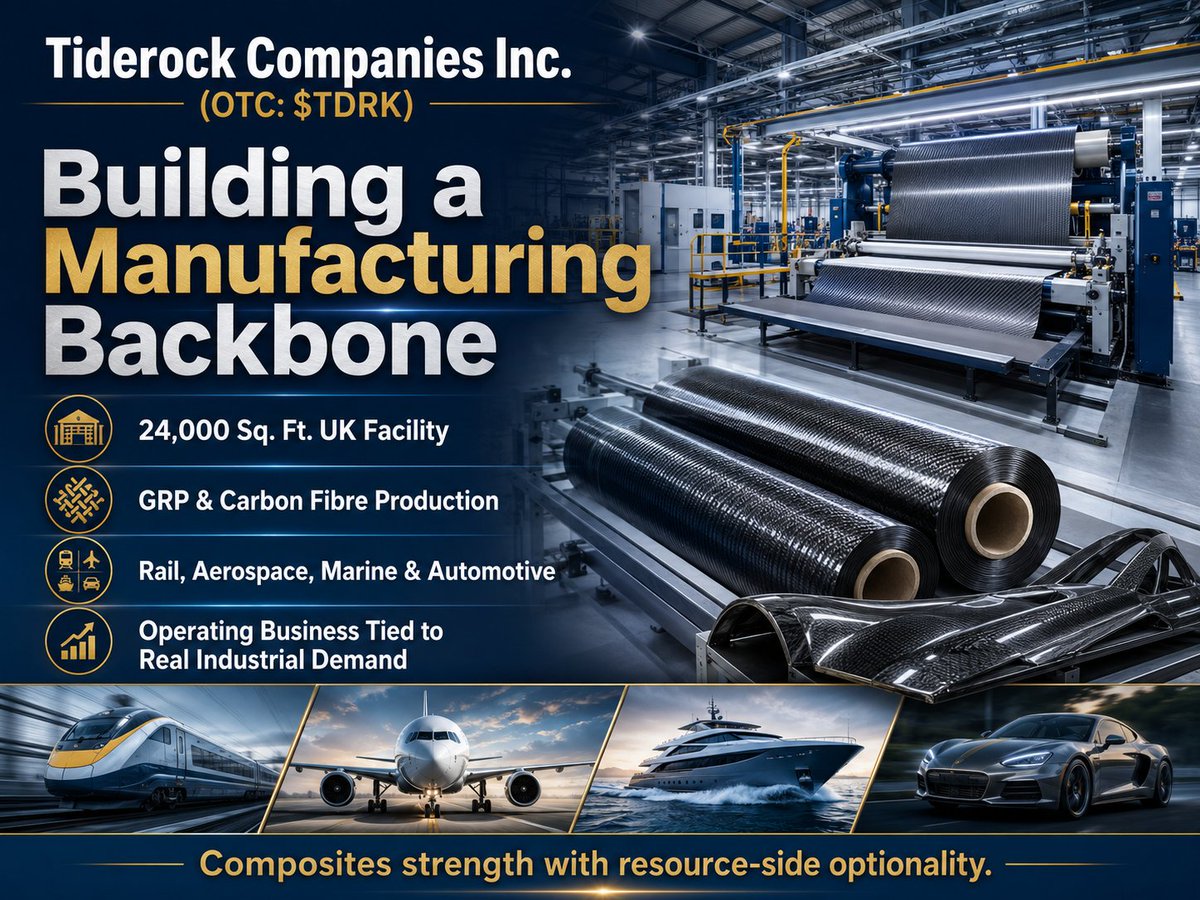 Boldstocksbabe's tweet photo. Tiderock Companies Inc.
(OTC: $TDRK)

Arcata Global gives Tiderock a second growth engine outside of composites.

The platform is focused on commodities, precious metals, critical minerals, and U.S. resource opportunities. Tiderock’s Arizona gold claims give Arcata a physical exploration base, while the broader model creates room for future resource-side expansion.

For $TDRK, the setup is becoming clearer: composites provide industrial operating exposure, while Arcata adds gold and commodities optionality.

Read more:
https://t.co/RWxcbHS4Kv

@TiderockCo
#Gold #Commodities #ResourceStocks
#AD – Paid news dissemination