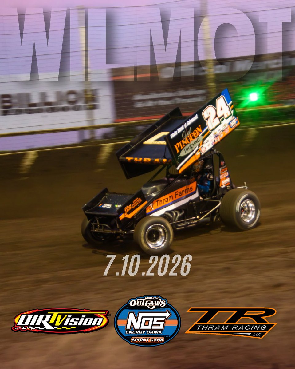 thramracing24's tweet photo. 𝐑𝐀𝐂𝐄𝐃𝐀𝐘🏁

📍: Wilmot Raceway
🏎️: @WorldofOutlaws 
🎟️: At the Track
⏰: 6:30 PM Hot Laps
📺: @dirtvision 
⏱️: @MyRacePass 
📸: @j_jungemedia 
👕: https://t.co/oSk29hBV1i https://t.co/bPurTOvAF0