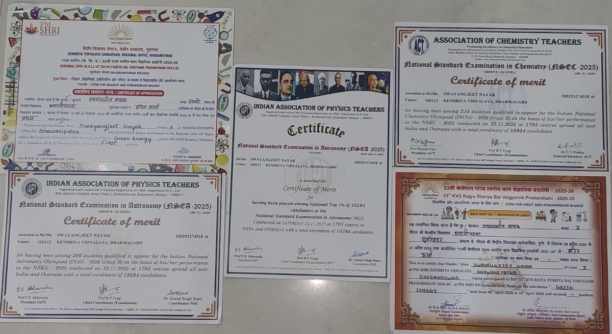 KVBHAWANIPATNA's tweet photo. 🌟 Celebrating Excellence! 🌟

Heartiest congratulations to Master Swayangjeet Nayak, class XI of PM SHRI KV Bhawanipatna for his remarkable achievements at the regional, national, and Olympiad levels. Your dedication, curiosity, and hard work continue to inspire.
@BbsrRo @KVS_HQ https://t.co/uolGUD7CPQ