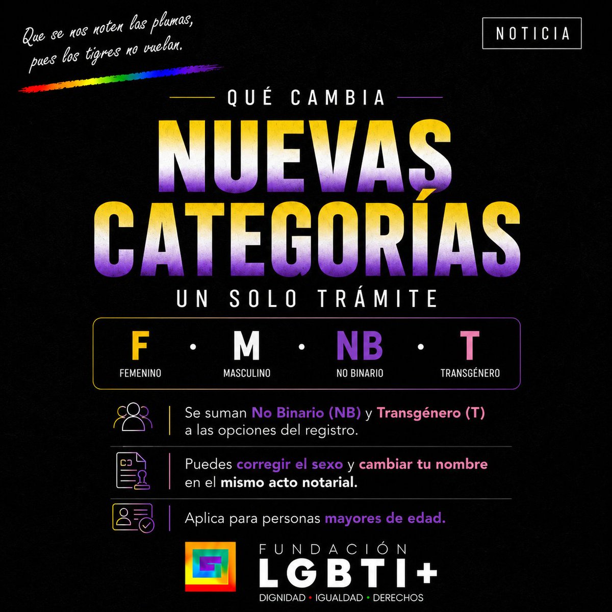 fundacionlgbti's tweet photo. ���️‍⚧️ El Decreto 0732 de 2026 simplifica el reconocimiento de la identidad de género: un solo trámite para corregir el componente sexo y cambiar el nombre en el Registro Civil. Más derechos, menos barreras. 

#LGBTI #Colombia #bogota #Medellín #tunja #DerechosHumanos https://t.co/mTljhSgS3o