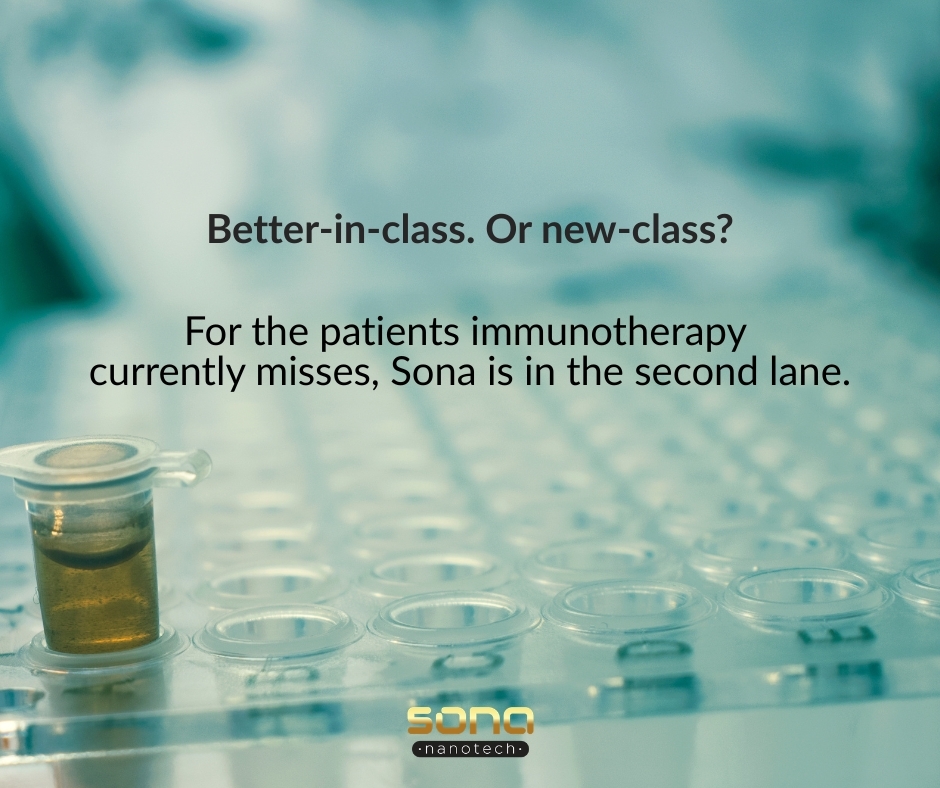 SonaNanotech's tweet photo. Where is oncology heading? 

Evaluate's World Preview puts oncology as the largest therapy area, on track to exceed 400 billion dollars by 2032. The capital is following the science. And the science question the field keeps coming back to is not just which new drugs to build, but what approach fits which problem. 

Better-in-class versus new-class. More of what already works for the patients it already reaches, or new mechanisms for the ones it misses. 

Sona is firmly in the second lane. Targeted Hyperthermia Therapy is not a better checkpoint inhibitor. It is a different mechanism, designed to help immunotherapy work for the patients it currently cannot reach. 

https://t.co/0cKf7QqyIE

#Oncology