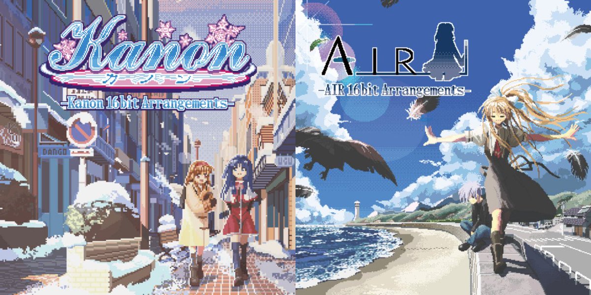 ErogeAreAlive's tweet photo. The following albums are now available on streaming platforms

• Kanon 16bit Arrangements
• AIR 16bit Arrangements https://t.co/vrMfBH7c3w