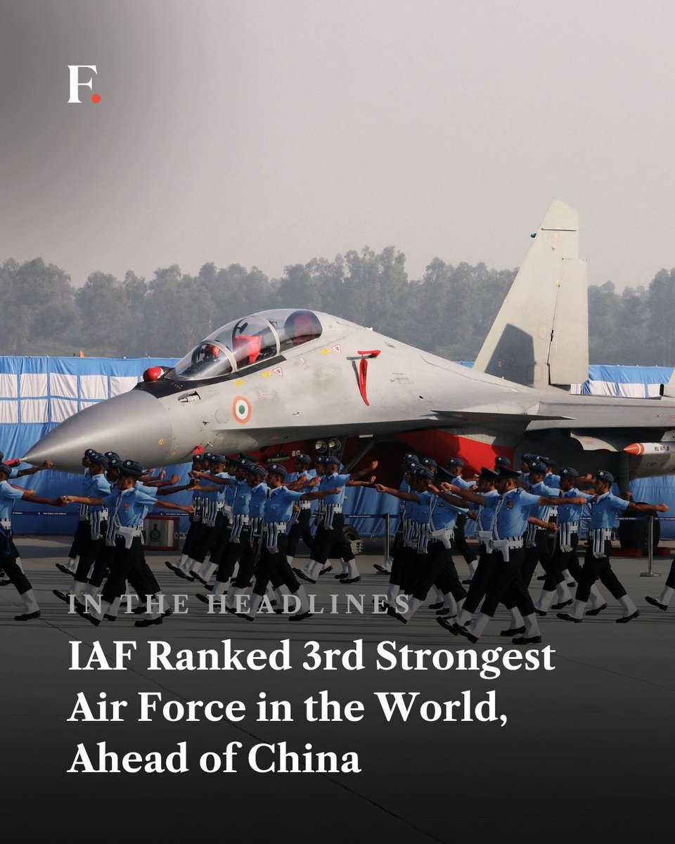 firstpost's tweet photo. The World Directory of Modern Military Aircraft (WDMMA) has ranked the Indian Air Force (IAF) as the third strongest air force in the world in its 2026 rankings, behind only the United States and Russia. https://t.co/wnIZp3nCy4