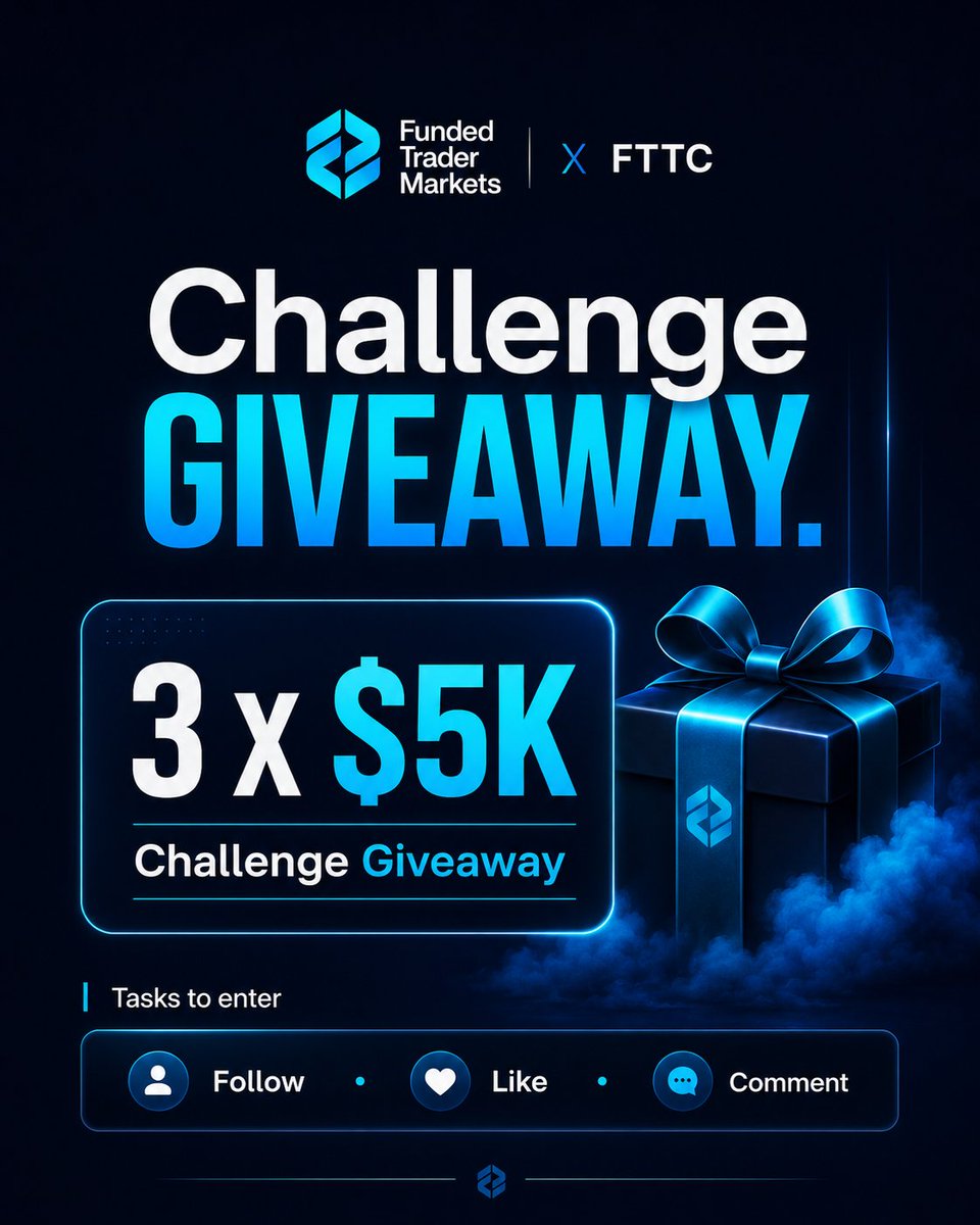 fttcceo's tweet photo. Giveaway ALERT / 3 x 5k challenge accounts🚨

Requirements:

- Follow @FTMarketslive @fttcceo @t2c_trading 
- Like &amp; repost this post
- Tag 2 friends

Winners will also get free monthly access to my community.

Winners will be announced on July 17th.

Good luck to everyone! https://t.co/EJj8pNAJlC