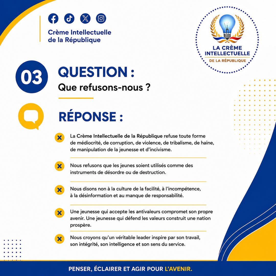 cremerdc_01's tweet photo. Qui sommes-nous ?

Prenez quelques minutes pour lire, comprendre et partager autour de vous.

Ensemble, pensons, éclairons et agissons pour l’Avenir.🧠💡🇨🇩📚 https://t.co/3jqwNqOdTV