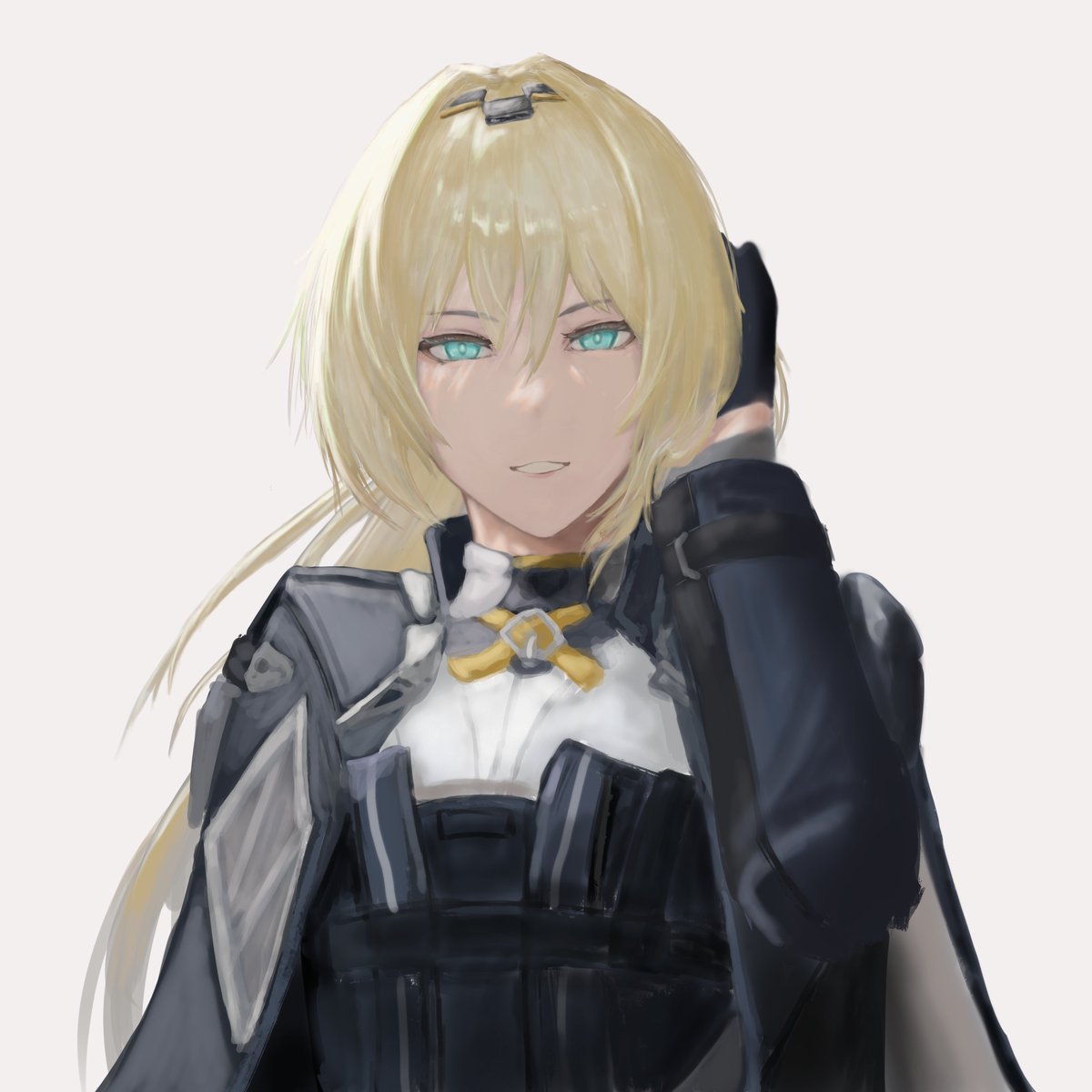 Autoeun's tweet photo. アルヴァのパッチイラストの進捗。陰影を描きこんで髪のタッチを変えてみた。 https://t.co/Sykv5QQKJH