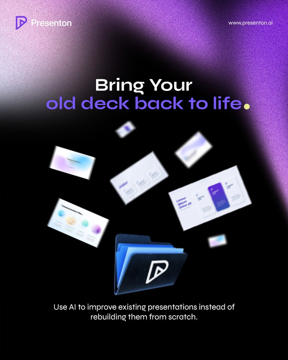 presentonai's tweet photo. Already have a PPTX that needs work?

Upload it to Presenton, improve the copy and design with AI, and keep the final deck editable. https://t.co/46CVPO8apq