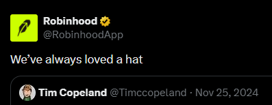 GemMinerXBT's tweet photo. robinhood feels like the hat chain

0x295f74Ef052931E0F63bf202EcF558318E40A44E https://t.co/NXQyF5CPuQ