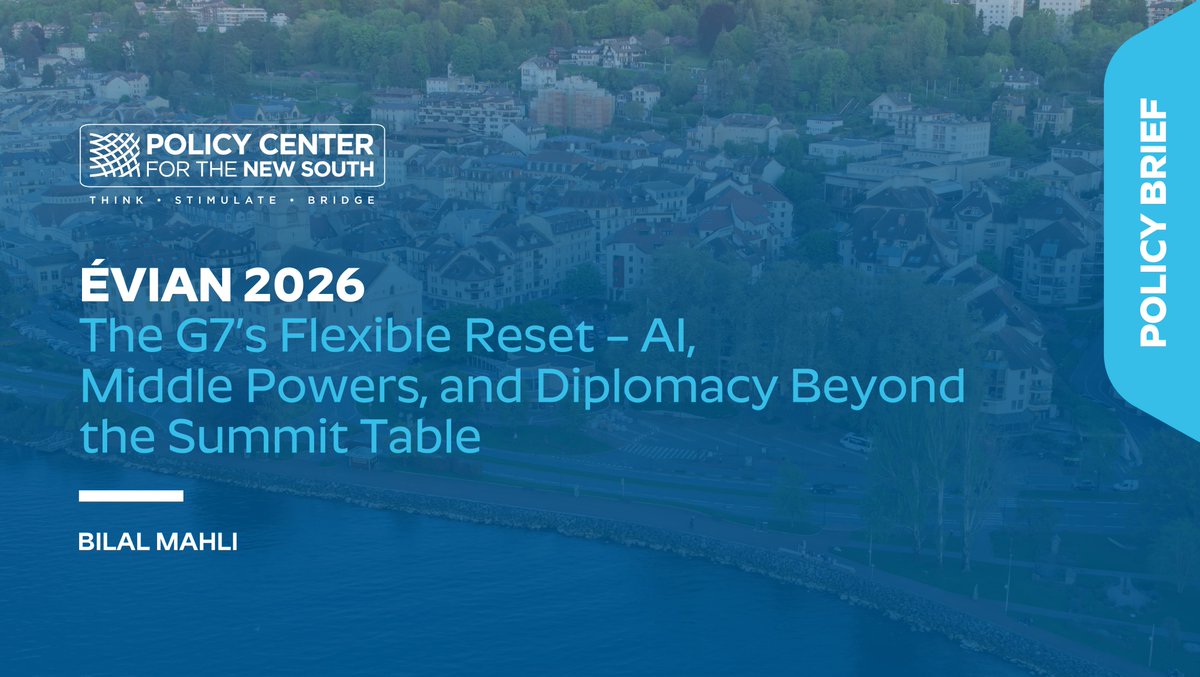 PolicyCenterNS's tweet photo. "The 2026 summit was a clear signpost that adaptation, not extension, will become the defining strategy in the pursuit of relevance in a changing world. Instead of altering the fundamentals of the club, Évian showed how the G7 was adapting the way it operated in a fragmented international environment defined by technological disruption, a diffusion of influence, and geopolitical discordance". @BilalMahli 

🔗Read more: https://t.co/LWFHWnfOyc