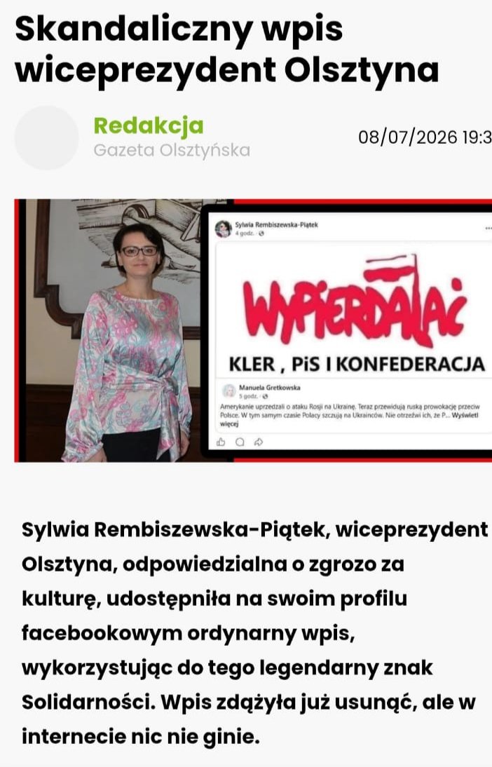 PiotrNicz's tweet photo. Kultura i elegancja wiceprezydent Olsztyna. https://t.co/yljGtvE78W