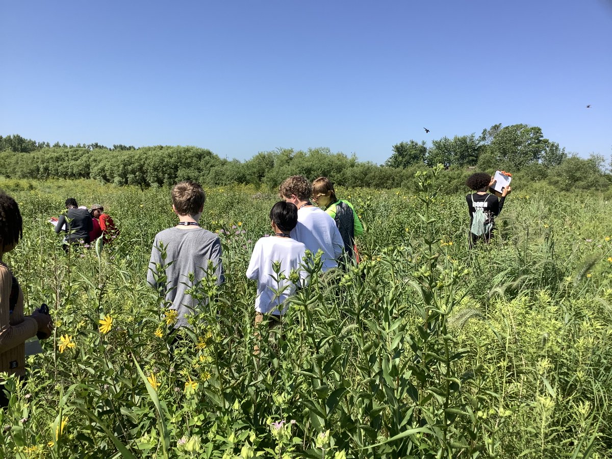 NIUSTEAM's tweet photo. NIU STEAM’s Energy Innovators Camp has been busy visiting the CAPER prairie and visiting with members of the ComEd Energy Efficiency and Power of STEM Programs who spoke to how electricity is delivered to residential homes. https://t.co/8WuHwq63H1