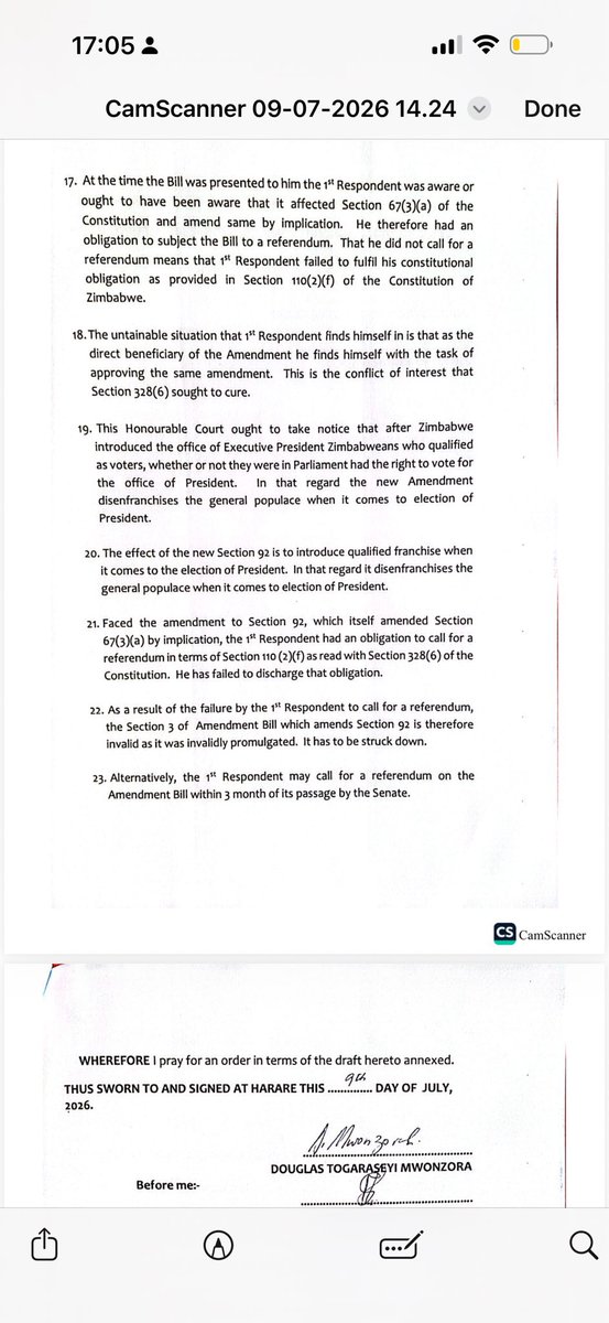 MacBelts's tweet photo. Now let’s put S328 to the test. @DMwonzora and his @mdc263 file at the concourt to have CAA3 declared null and void on basis of several violations which include failure to hold a referendum. https://t.co/UOJFGfZKic