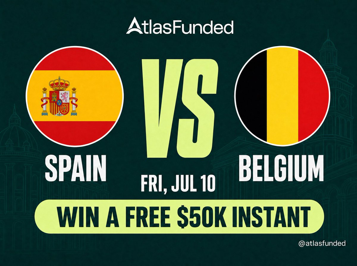 atlasfunded's tweet photo. 🇪🇸 Spain vs Belgium 🇧🇪

Two of the best teams in the tournament.

We’re giving away a FREE $50,000 Instant Funded Account.

All you have to do is predict the right score.

Do you have what it takes to call it?👇 https://t.co/SivioBnYCg