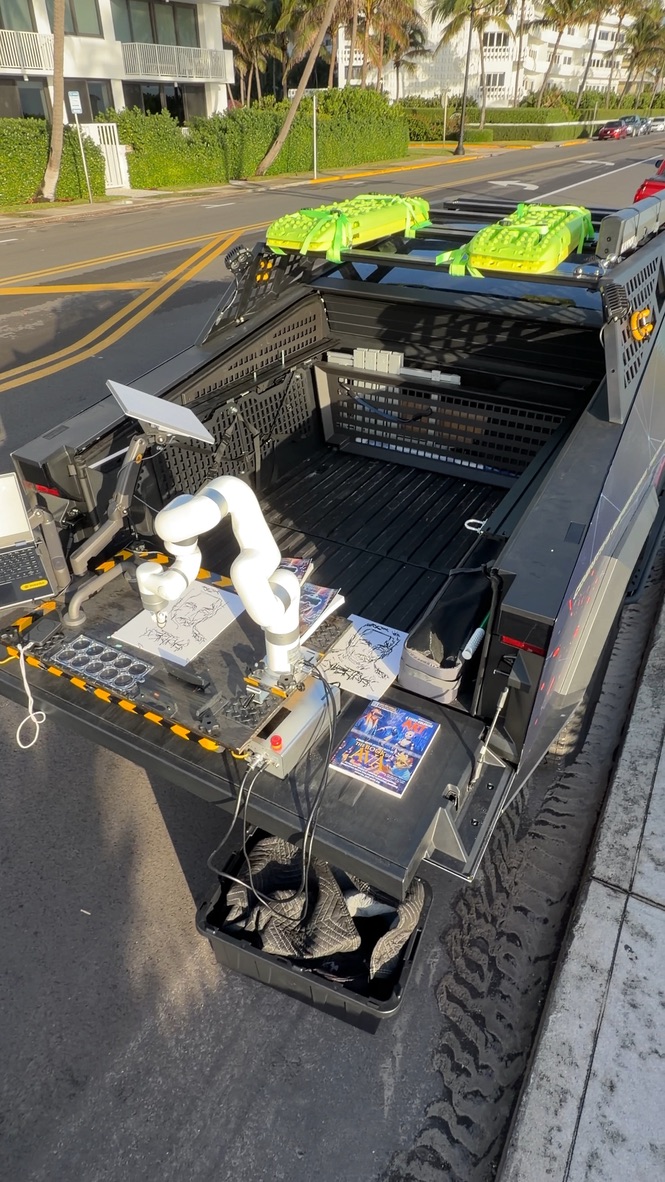 CarmablockAI's tweet photo. ust another day working out of my Cybertruck. 😄

This has become my mobile studio where I'm creating music, AI visuals, robotics concepts, and content for The Book of Ava Experience.

It's amazing how much you can build with a laptop, a little imagination, and a parking spot.

Still a long road ahead, but it's exciting to watch this project come together one song, one scene, and one idea at a time.

#Cybertruck #TheBookOfAva #Creating #AI #Robotics #IndieCreator #BuildInPublic