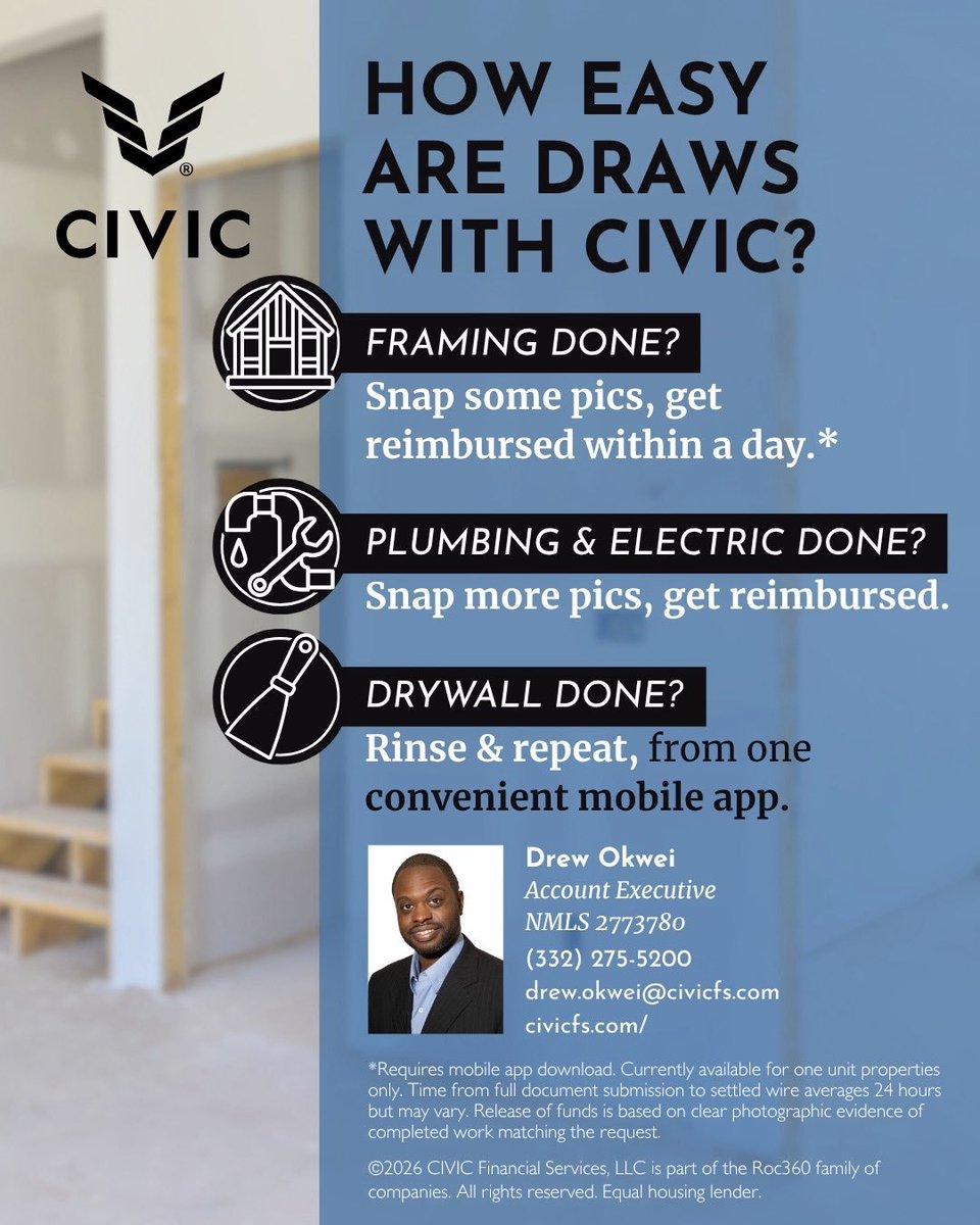 _whatsuphomes_'s tweet photo. ⏱️ Save time. 📲 Submit via mobile app. 🏡 Finish projects faster. 💼 Keep your next investment on schedule.

#BuildWealthNow #InvestorFunding #RenovationLoans #ConstructionFinance #PropertyDevelopment https://t.co/wkGPUWouNC
