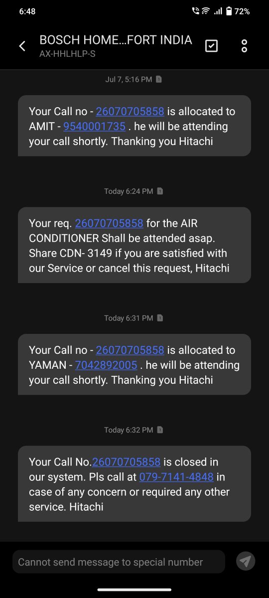 technicalgeniu's tweet photo. Dear @HitachiIndia, @VenuNuguri
@Anuj_Gupta78
My Hitachi Split AC is only 2 months old, and the remote has stopped working. I have raised multiple complaints, but no solution has been provided. Technicians visit but don't replace the remote.

Please resolve this issue https://t.co/3DHo85C1cV
