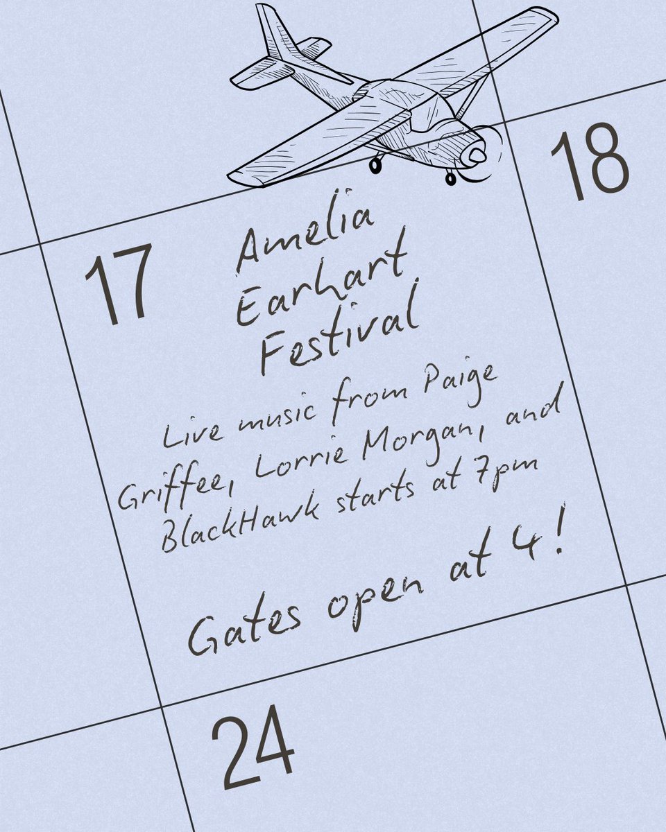 AEHangarMuseum's tweet photo. We are one week away from the 29th Annual Amelia Earhart Festival... who's got it on their calendar? 

#AmeliaEarhart #AEFestival https://t.co/V3IFHqY5IE