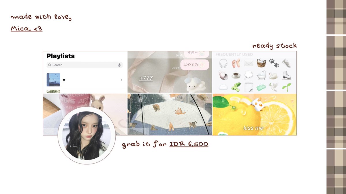seraphicque's tweet photo. 🍶 . . mind to repost? arigato  minna!  #bealanja 

captured  in a quiet evening  light; a soft curation  for the  lovers. 4 layouts featuring Minju of ILLIT 🖋️🎐 in Miracle Fantasy layout by seraphicque,  slide my dm or telegram to take, love__< https://t.co/krRZ7M8LNy