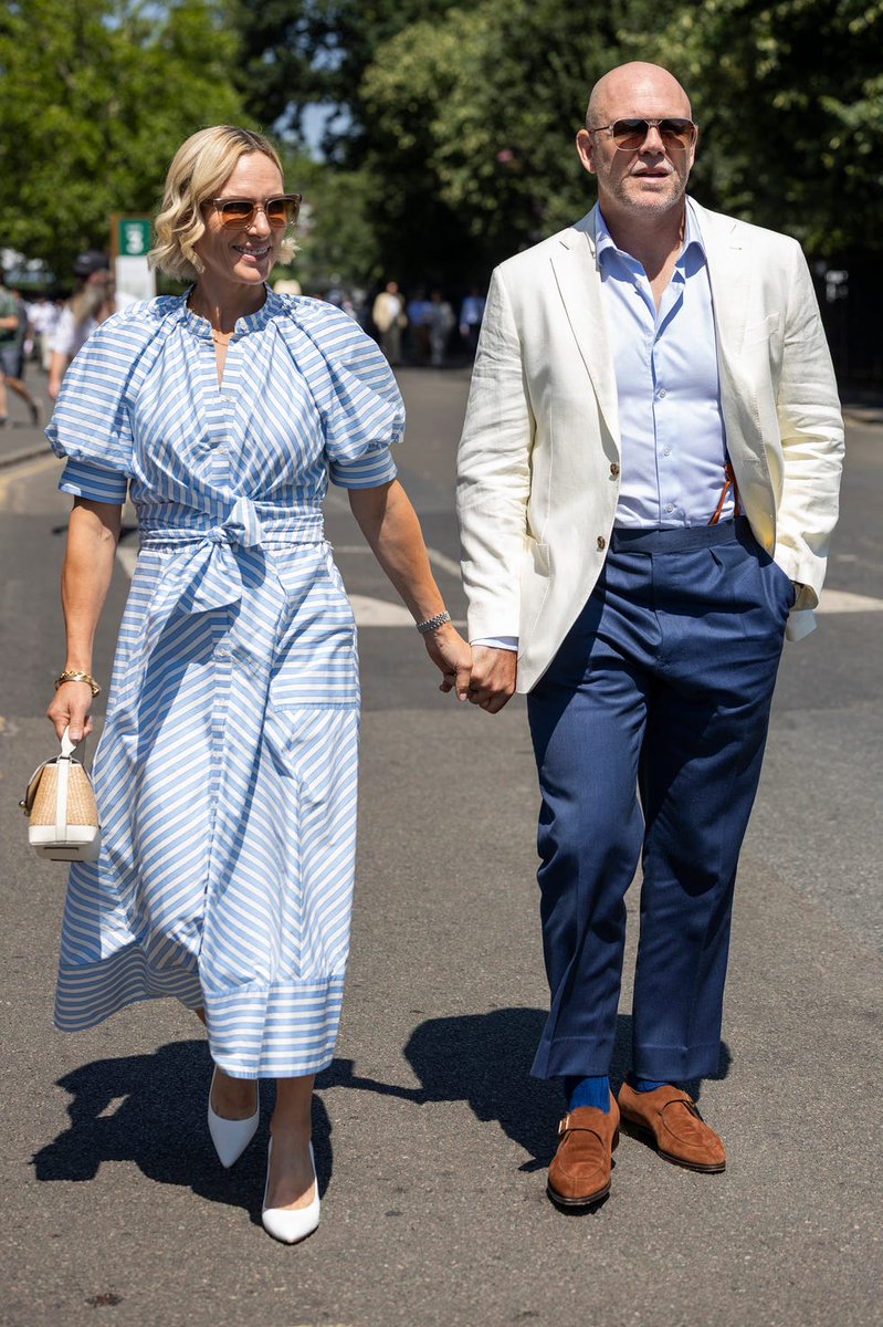 style_starss's tweet photo. Sophie Hunter in TEMPERLEY London and Benedict Cumberbatch, Zara Tindall in REBECCA VALLANCE and Mike Tindall, Sienna Miller in RALPH LAUREN and partner Oli Green, Sam Taylor-Johnson and Aaron Taylor-Johnson at the 2026 Wimbledon Tennis championships in London.
📸:Getty Images https://t.co/Vx8vBW9LmF