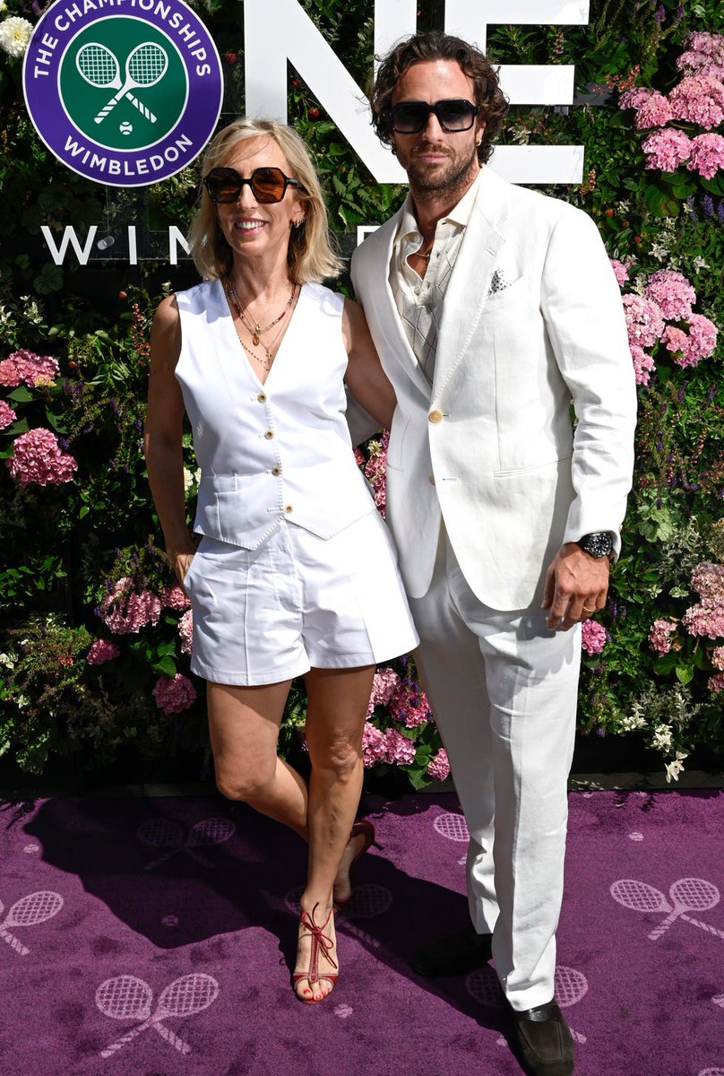 style_starss's tweet photo. Sophie Hunter in TEMPERLEY London and Benedict Cumberbatch, Zara Tindall in REBECCA VALLANCE and Mike Tindall, Sienna Miller in RALPH LAUREN and partner Oli Green, Sam Taylor-Johnson and Aaron Taylor-Johnson at the 2026 Wimbledon Tennis championships in London.
📸:Getty Images https://t.co/Vx8vBW9LmF