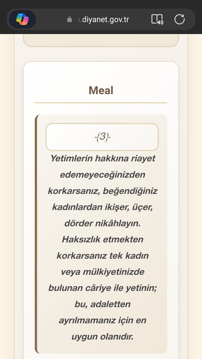 yisunbeg's tweet photo. @BirGun_Gazetesi Bu ayeti de pankart yapıp çıkar mı rica etsek. (Nisa suresi 3.ayet, Diyanet meali) https://t.co/R4FEGK5wI7