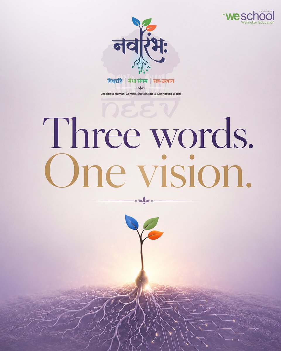 welingkarinst's tweet photo. Three ideas.
One purpose.
One transformative beginning.
Discover the vision behind Navarambha 2026.

Stay Tuned.

#WeSchool #Navarambha2026 #FutureLeaders #StudentInduction #PGDM https://t.co/4vYKa2MdVm