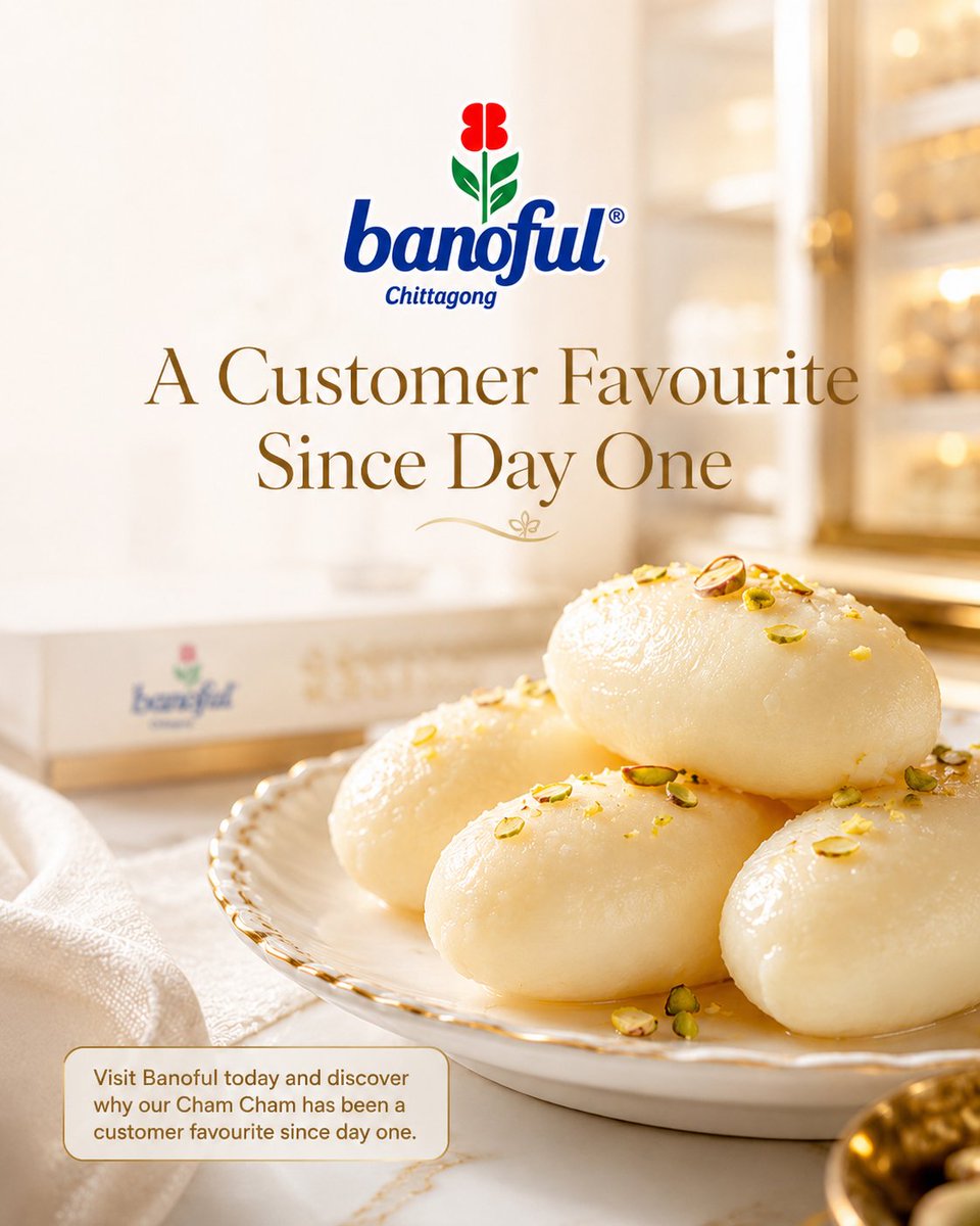 BanofulSweets's tweet photo. Some favourites never go out of style. ❤️
Our Cham Cham has been loved by customers since the very beginning. Made fresh every day using traditional Bengali recipes and carefully selected ingredients, every bite delivers the soft texture and authentic flavour. https://t.co/VlBOkBiPNk