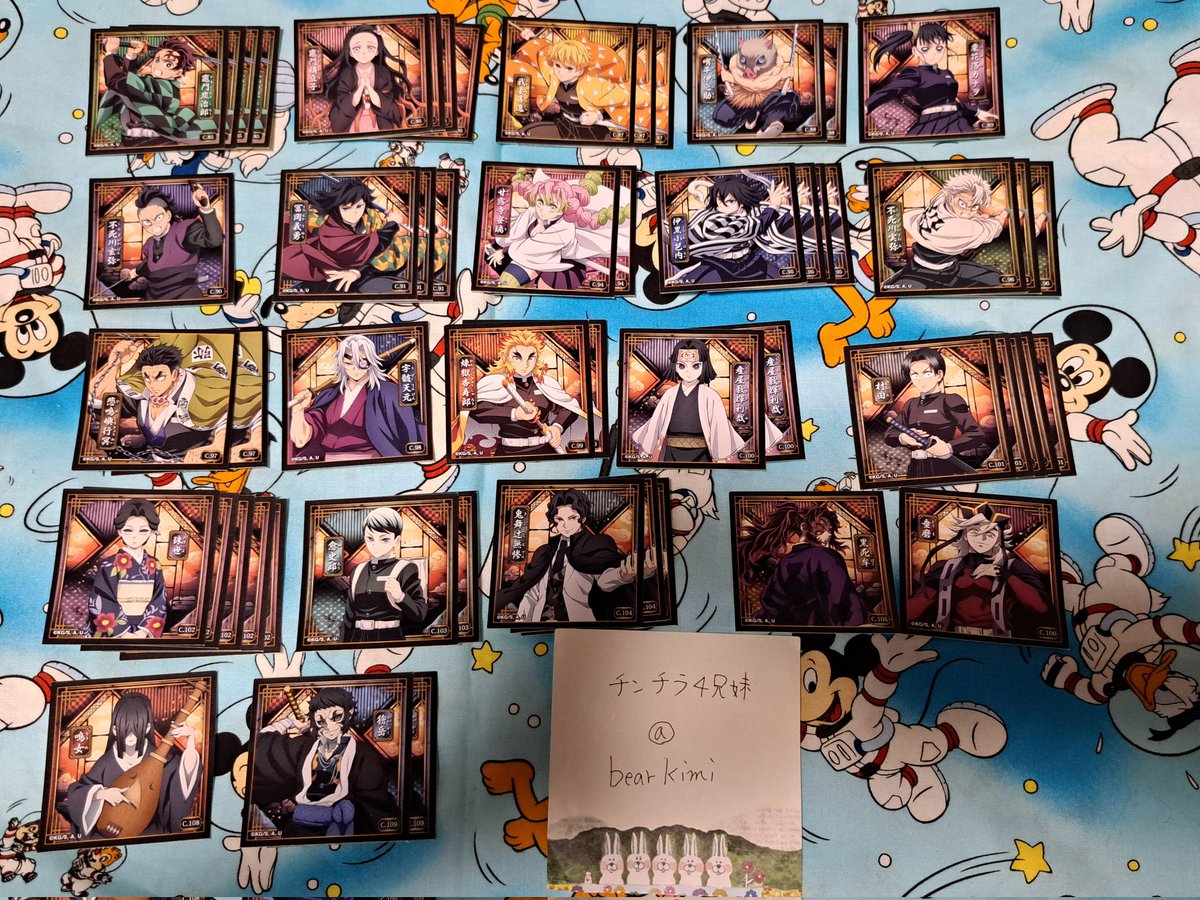 bearkimi's tweet photo. 【交換】鬼滅の刃シール列伝5
🌟譲→画像1~3
🌟求→SP無一郎＞過去弾(シール列伝1~3)の猗窩座もしくはしのぶ
⚠️最優先はSP 無一郎です。
郵送＞都内手渡し希望 https://t.co/E6lTFvfAov