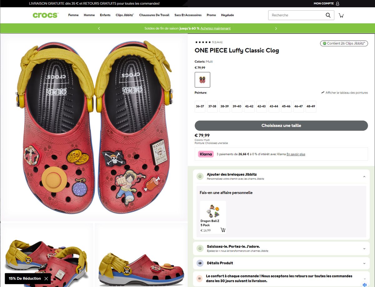 Provensite's tweet photo. Pardon mais... que lisez-vous @Crocs sur cette fiche produit ? Quand je vois "contient 26 Jibbitz", ça devrait contenir 26 #Jibbitz non ? Pas pour @CrocsFrance apparemment. Attention #arnaque ? @60millions @UFCquechoisir https://t.co/vl0PlWvovd