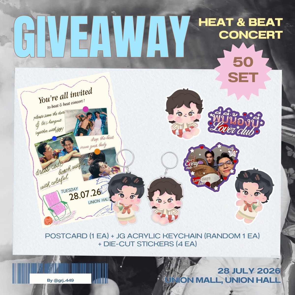 grj_449's tweet photo. — pls kindly rt ✨

🌴  giveaway for #JossGawinConcert 

— only for 50 set
* postcard + random JG acrylic keychain + die-cut stickers *

*— for exchange pls dm

🚤 union mall, union hall
🌊 28 july, time - tba https://t.co/gG41cY0Lmn