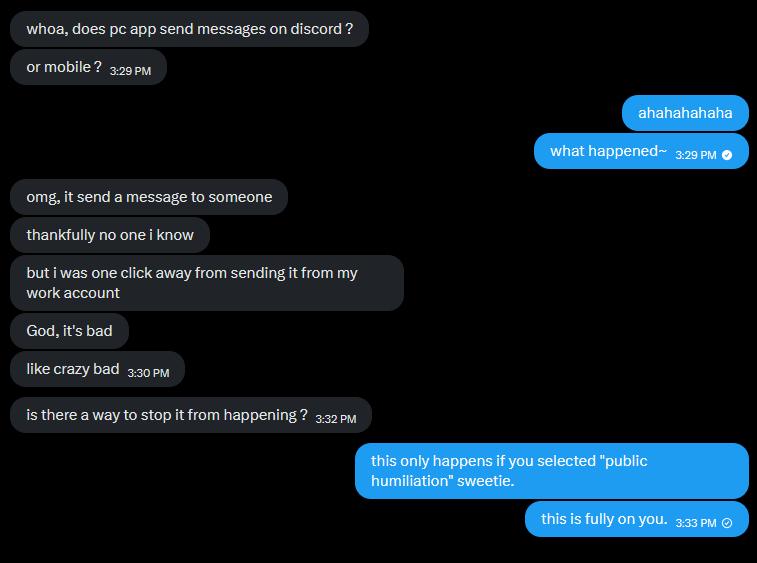 sw_takeover2's tweet photo. You selected to have some public humiliation in the mix, don't be surprised your pc is suddenly sending weird messages >w>

#techdom #clickslut #linkslut https://t.co/GrG5gM95IH