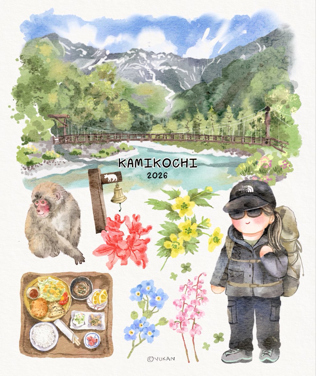 yukanart's tweet photo. บันทึกความทรงจำจากคามิโคจิ 🍃⛰️✨ https://t.co/Yxr3ufZL3L