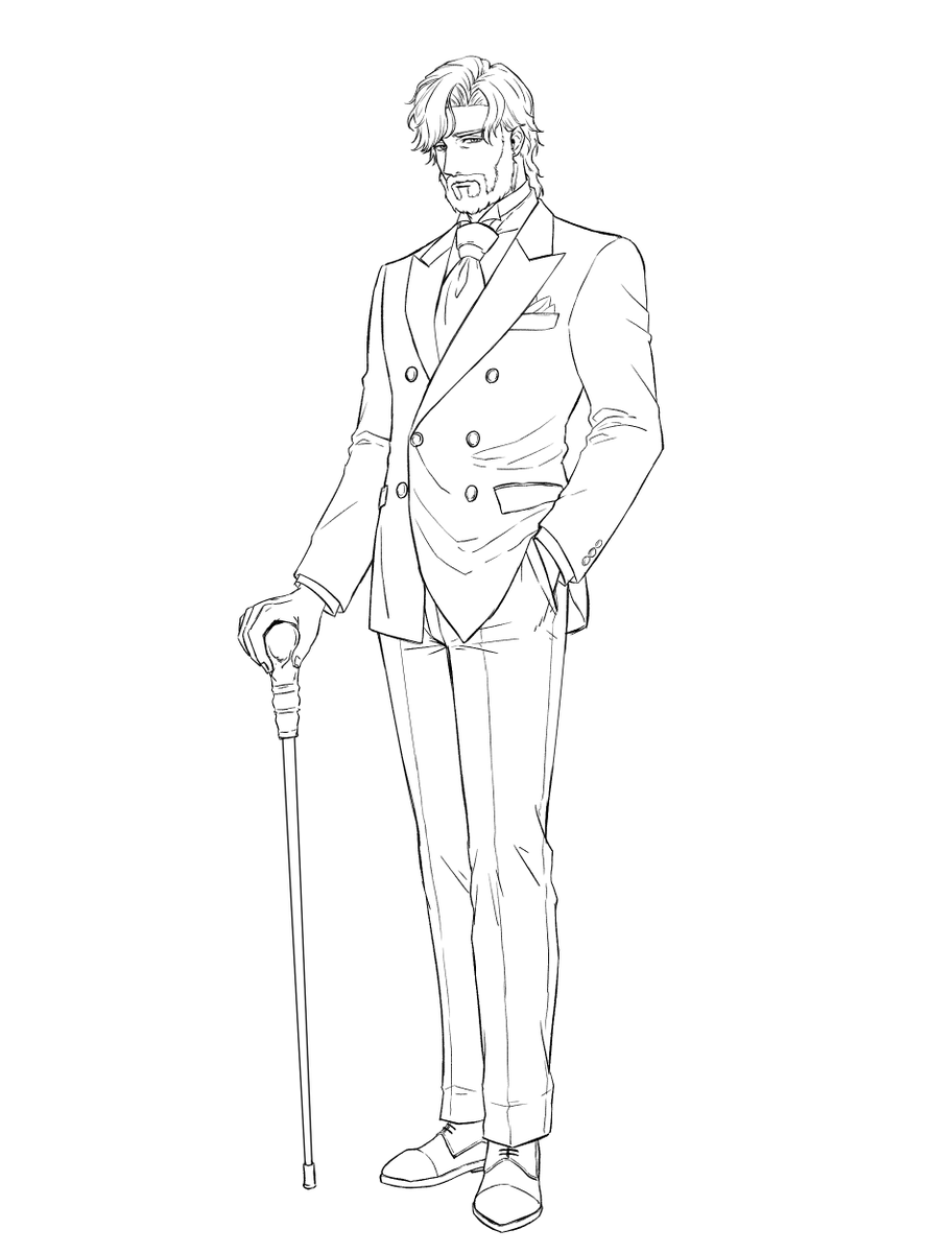 CKldBHQwCF83677's tweet photo. 新規絵にノヴァさんいなくて寂しいから妄想正装ノヴァ
ダブルブレストのタキシード。
(蝶ネクタイじゃなくネクタイにしたかった🙃スーツよくわかってません) https://t.co/Ml3LqusG77
