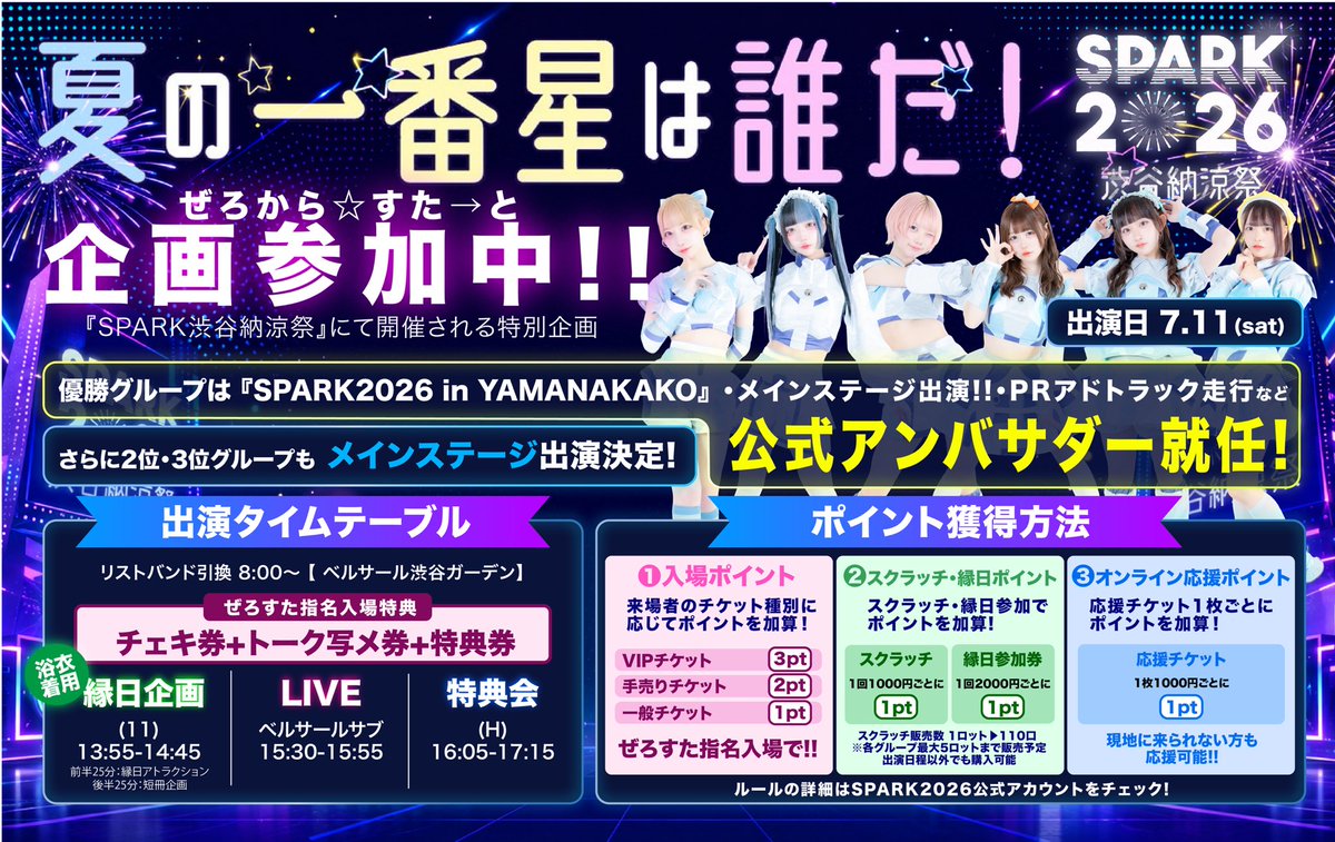 ぜろちゃんず東京に向けて出発👽💨 本日 #SPARK渋谷納涼祭 🔥 一番星