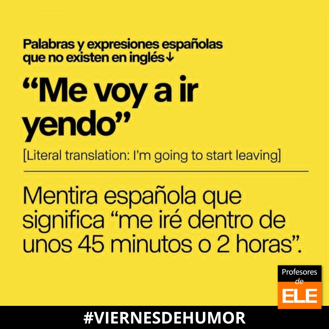 ProfesoresdeELE's tweet photo. Ya está aquí nuestro adorado #ViernesDeHumor 😍 Nos cuenta que está conociendo algunas expresiones españolas que no existen en inglés... 🤣🤣🤣
#felizfinde #felizviernes
Fuente: @spainsays https://t.co/dDDKZmO4EG