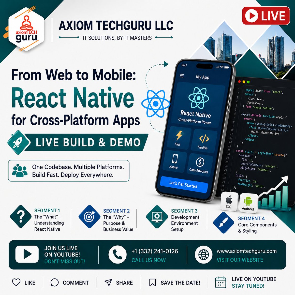 AxiomTechGuru's tweet photo. 🚀 Still building separate mobile apps?
Learn how to build iOS + Android apps with ONE codebase using React Native 📱
🔥 Live Build + Demo
💡 Developer Insights
📺 Join LIVE:
https://t.co/rzgUyToUCr
👉 Like • Retweet • Follow
#ReactNative #MobileDev #TechLive #AxiomTechGuru https://t.co/FBgb0MkA2Y
