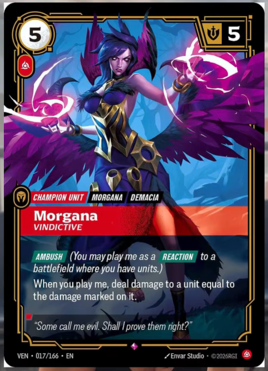 RiftboundReport's tweet photo. Morgana Vindictive has been revealed by @ZMainCharacter on Instagram!

📺 https://t.co/zTWQXmaTYn

#RBVendetta https://t.co/bfZDOP6B3A