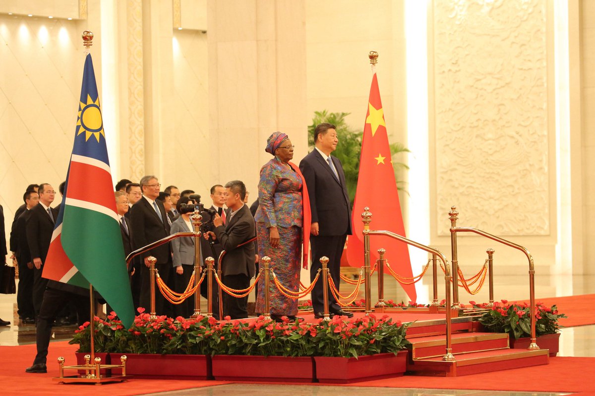 NamPresidency's tweet photo. Joint Statement between the Republic of Namibia and the People's Republic of China on Building a Namibia-China Community with a Shared Future for the New Era

At the invitation of H.E. Xi Jinping, President of the People's Republic ofChina, H.E. Dr. Netumbo Nandi-Ndaitwah, President of the Republic of Namibia, paid a state visit to the People's Republic of China from July 5 to 11,2026.

The two Heads of State held in-depth discussions on Namibia-China relations under the new circumstances, as well as international and regional issues of common interest. H.E. Li Qiang, Premier of the State Council, and H.E. Zhao Leji,Chairman of the Standing Committee of the National People's Congress, also met with President Netumbo Nandi-Ndaitwah.

The two sides agreed that Namibia and China enjoy a deep traditional friendship and that it has grown stronger with the passage of time. Namibia and Chinaestablished diplomatic relations in 1990 and the comprehensive strategic cooperative partnership in 2018, and the two countries have continued to consolidate mutual political trust,achieved fruitful gains in practical cooperation, coordinated and collaboratedin international affairs, setting an inspiring example of China-Africa friendship and South-South cooperation.

Both sides acknowledged that at a time when the world is undergoing accelerating changes unseen in a century, and unprecedented global challenges, there is an urgent need to establish robust mechanisms, strengthen institutional frameworks of global governance, andreinforce multilateral institutions.

Namibia appreciated President Xi Jinping’s important visions and proposals,including building a community with a shared future for humanity, high-quality Belt and Road cooperation, the Global Development Initiative (GDI), the Global Security Initiative (GSI), the Global Civilization Initiative (GCI) and the Global Governance Initiative (GGI),recognizing them as significant initiatives for addressing global challenges, and promoting global peace, development, and shared prosperity.

Namibia commended the sound guidance of Xi Jinping Thought on Socialism with Chinese Characteristics for the New Era and the people-centered development philosophy of the Communist Party of China (CPC). Namibia believes that the successful practice of Chinese modernization prov

I. Bilateral Political Relations
1. Namibia appreciated the vision of building a community with a shared future for humanity put forth by President Xi Jinping. Both sides advocated an equal and orderly multipolar world and auniversally beneficial and inclusive economic globalisation, bringing countries together to advance peace, security,prosperity and progress.

2. The two sides emphasized the strategic and leading role of head-of-state diplomacy in bilateral relations, and decided to further deepen political mutual trust and continue to firmly support each other on issues involving their respective core interests and major concerns. The two sides will further intensify exchanges and cooperation at all levels and in all fields between the governments, political parties, legislative  bodies and at subnational levels, and strengthen the exchange of ideas in party and country governance and development experience.