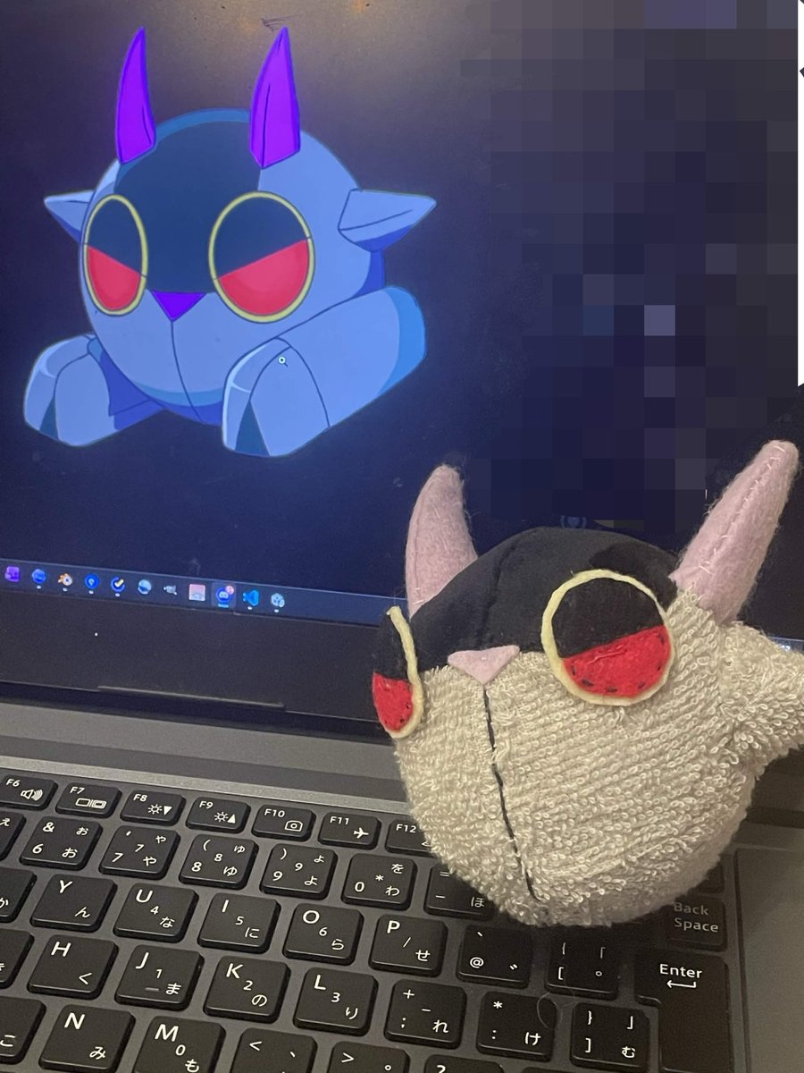 TryAngleta's tweet photo. 🌱今日はひと休み🌱

プログラマーの方が、作業の合間にブットモンのぬいぐるみを作ってくれました！
かわいい〜！
いつかリリースしたらグッズにできるかな。

#ゲーム制作 #ゲーム開発 https://t.co/YUt7Fzgqp8