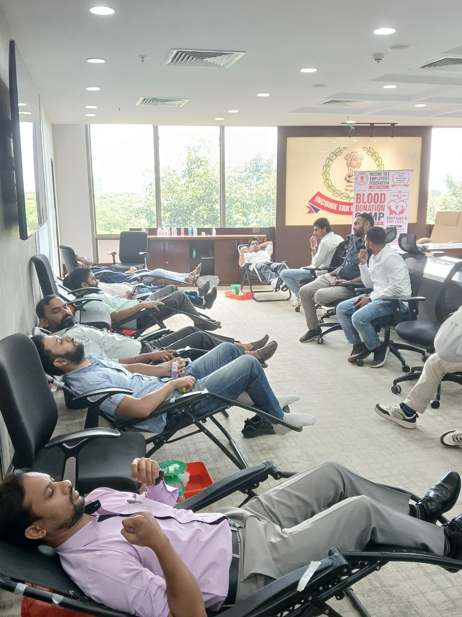 IncomeTaxPune's tweet photo. The Blood Donation Camp organized by ITEF Pune Circle on 10 July 2026, as part of the ITEF Platinum Jubilee Celebrations and Income Tax Day 2026, was inaugurated by Shri Vivek Wadekar, Pr. Chief Commissioner of Income Tax, Pune, in the presence of Shri Jagjivan Kumar Garg, Director General of Income Tax (Inv.), Pune.

Owing to the enthusiastic participation of employees of the Income Tax Department, the camp successfully achieved the milestone of 100 units of blood donation. This accomplishment stands as a testament to the Department's collective commitment to humanitarian service and social responsibility. Sincere appreciation is extended to all the employees, the Blood Centre team, and every individual whose support and participation contributed to the resounding success of this noble initiative. @IncomeTaxIndia