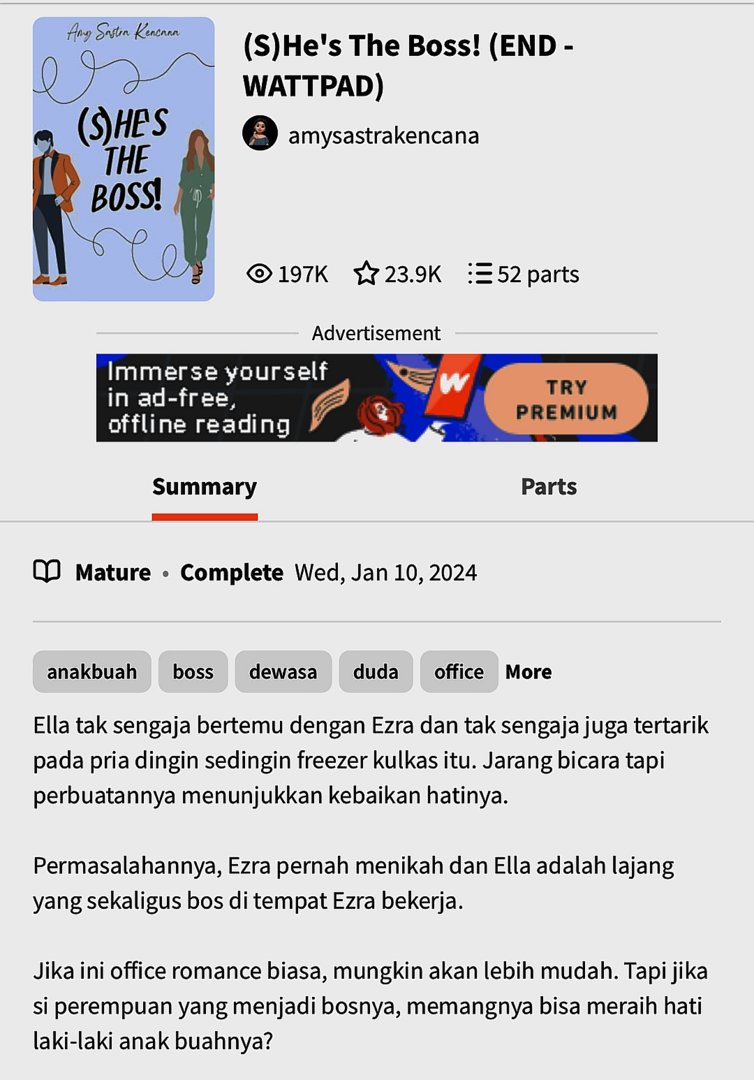 wattpadmenfess_'s tweet photo. Gak bs blg apa2 lg selain cerita ini bagus banget👍 /wp/ https://t.co/8J6WuvAmaD