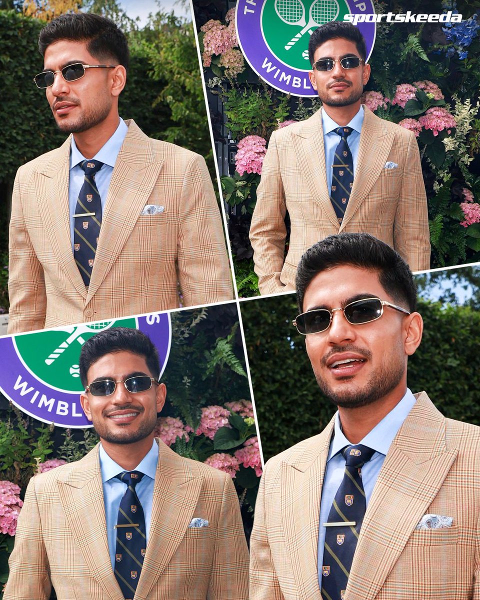 Sportskeeda's tweet photo. A royal outing for India's captain! Shubman Gill at Wimbledon. 👑🎾🇮🇳

#India #Cricket #Tennis #Sportskeeda https://t.co/LiaA3We3bj