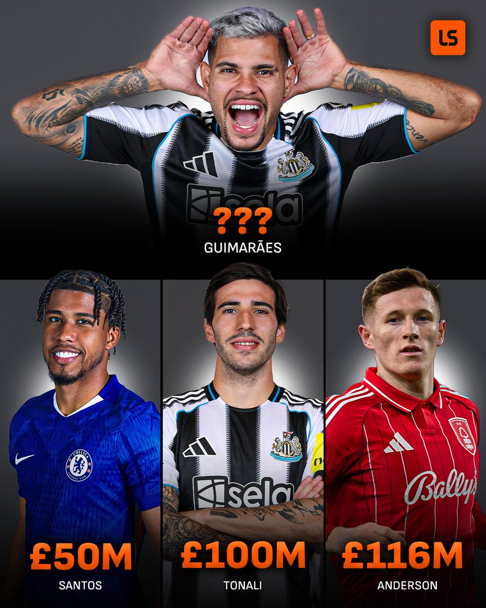 livescore's tweet photo. Reports continue to suggest Bruno Guimarães is hoping to join Arsenal this summer 🔴

But in the current midfield market, how much do you think Newcastle should be getting for their captain? 🤔💰 https://t.co/hkXGrGmkEB