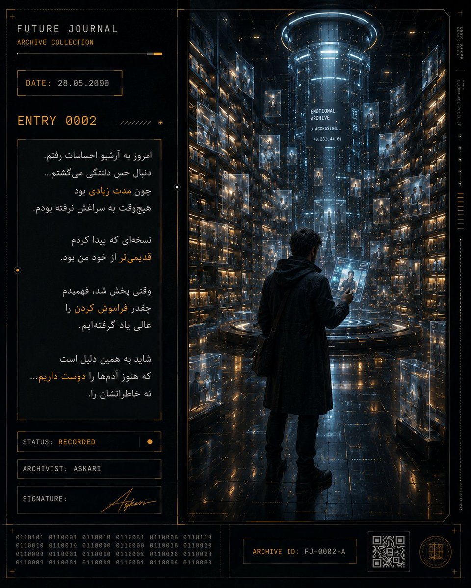 Reza_hz_'s tweet photo. FUTURE JOURNAL
ENTRY 0002

DATE 28.05.2090

ARCHIVE ID: FJ-0002-A

#nft #future_journal #Web3‌‌ https://t.co/ChLOrcI7Tu