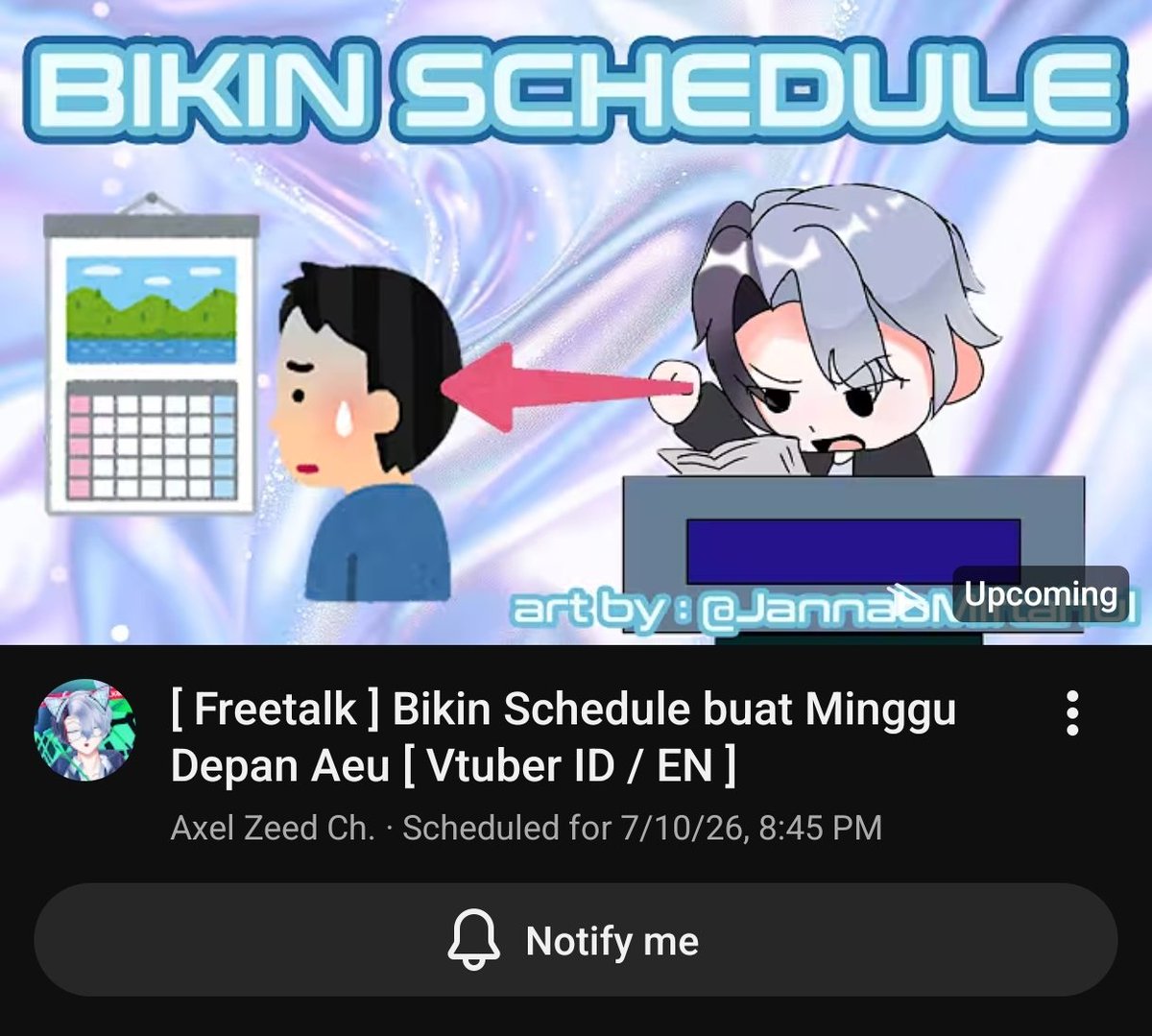 axel_zeed's tweet photo. LIVE NOW!! 🔴🔴

Kita bikinn schedulee buat mingdep ☝🏻

📆: 10th July 2026
⌚: 08.45 P.M GMT+7
📺: Link in Reply!

#AxeLive #VtuberID https://t.co/DPvumrvtw3