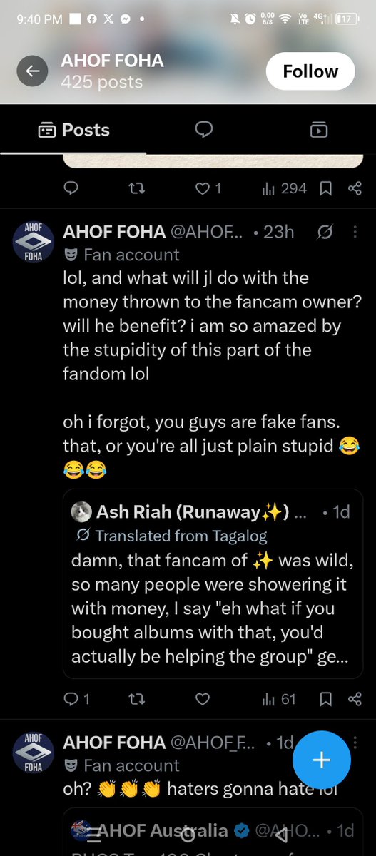 wooong30's tweet photo. This kind of FOHA /OT9 fandom/group/page/  but attacking El stans. Like what?  What about OUR MONEY. What does our MONEY has to do with the GROUP?  
@AHOF_FOHA9 https://t.co/7zYjIFnL9m
