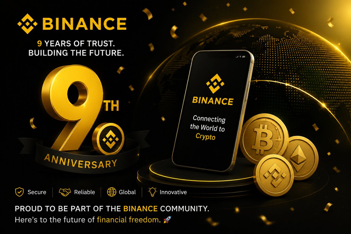 AjabKha42952598's tweet photo. My crypto journey started with finding a secure platform, and Binance was the answer. From learning basics to tracking trends, itโs been my trusted partner.
Proud to be part of the community for Binance's 9th Anniversary! ๐๐
#BinanceTurn9 #Crypto" https://t.co/GV5WNNk2c4