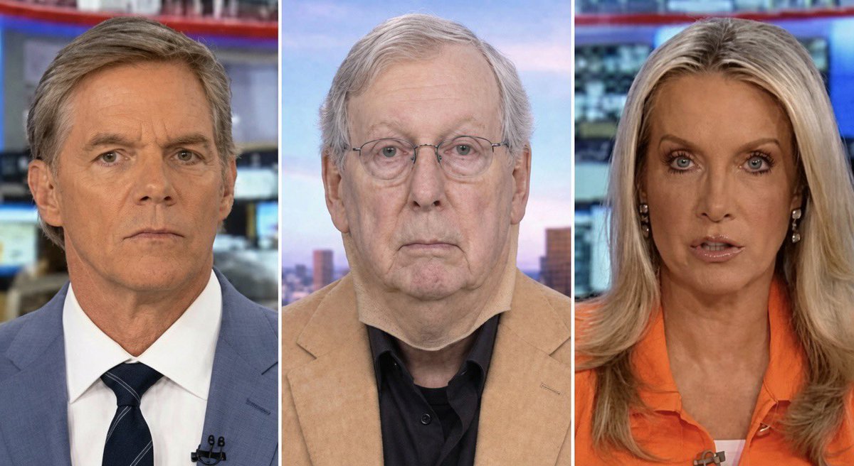 MikeBales's tweet photo. Mitch McConnell back in the Senate and Fox News scores the first sit-down. No surprise there! 🇺🇸 https://t.co/8tq6XsrEmf